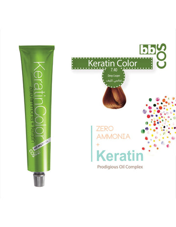 Keratin Hair Color 100 ml 7.40